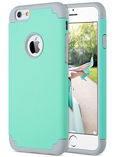 ULAK iPhone 6S Case, iPhone 6 Case, Slim Fit Dual Layer Soft Silicone & Hard Back Cover Bumper Protective Shock-Absorption & Anti-Scratch Case for Apple iPhone 6/6S 4.7 inch, Rose Gold