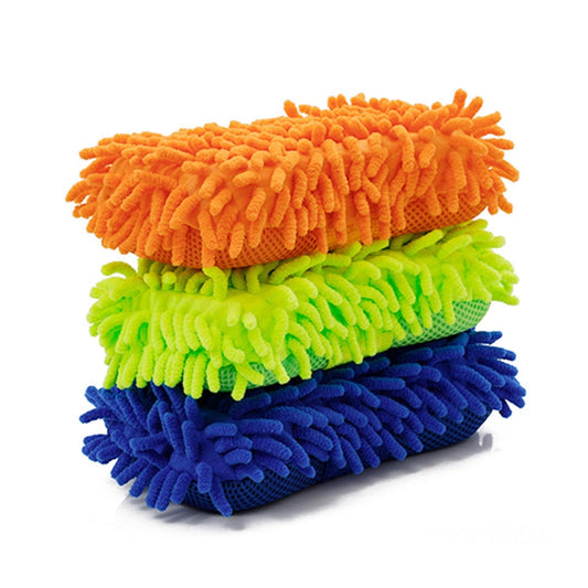 Car Chenille Coral Wash Glove Lint Free Sponge Brush