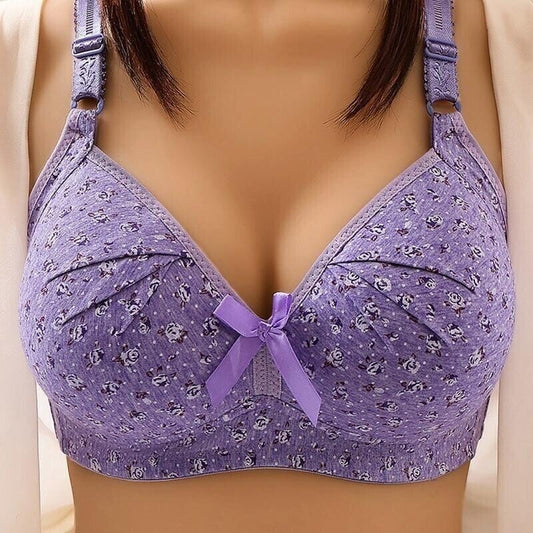 Plus Size Bra Women Underwear Wire Free Comfort  Soft Thin Breathable