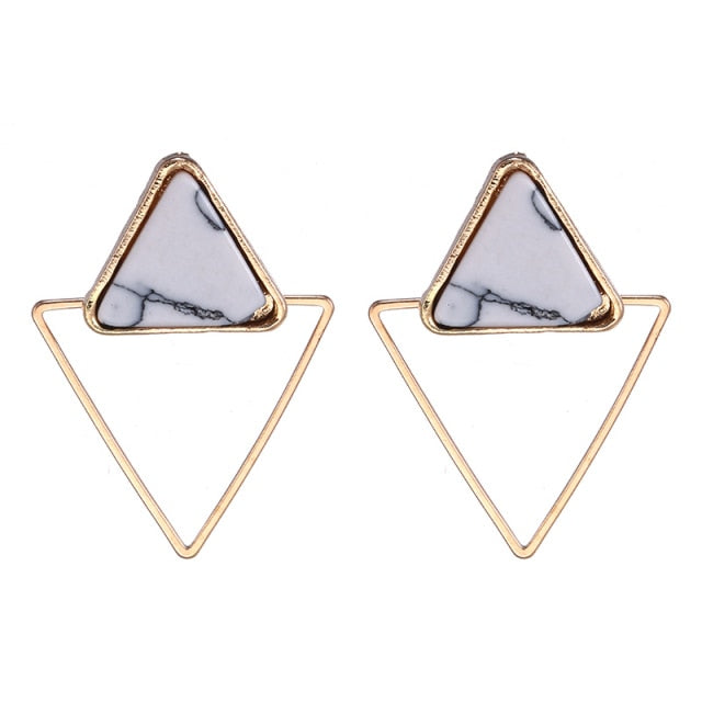 Korean Statement Black Acrylic Drop Earrings for Women 2019 Fashion Jewelry Vintage Geometric Gold Asymmetric Earring