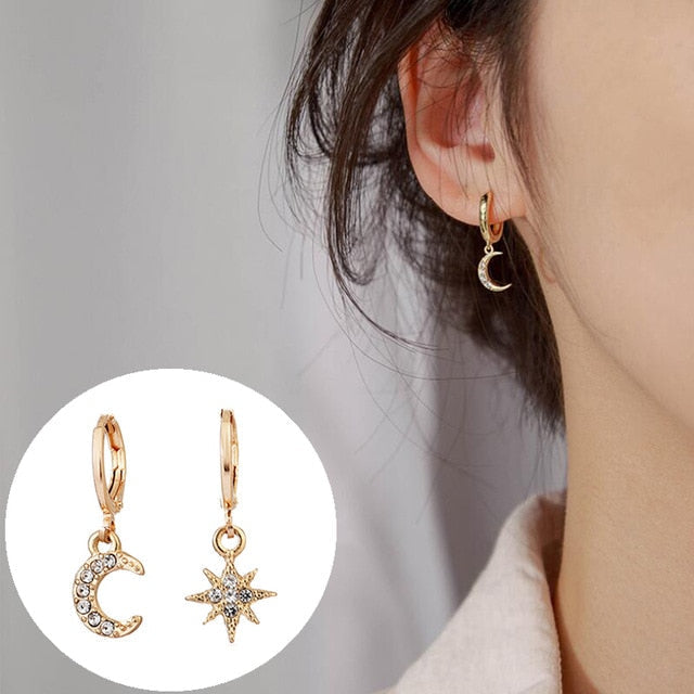 2020 New Crystal Flower Drop Earrings for Women Fashion Jewelry Gold colour Rhinestones Earrings Gift for Party Best Friend