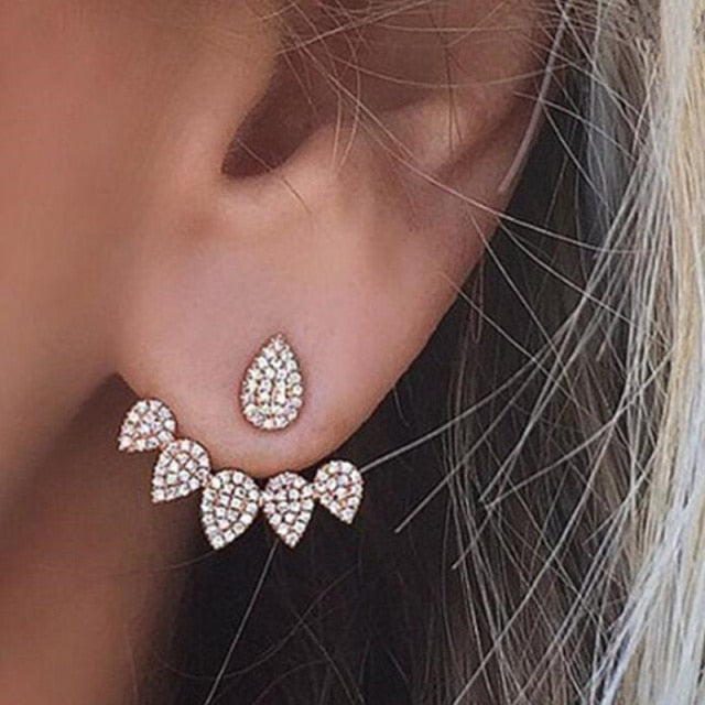 2020 New Crystal Flower Drop Earrings for Women Fashion Jewelry Gold colour Rhinestones Earrings Gift for Party Best Friend