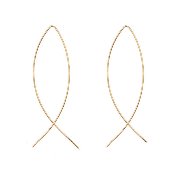 2019 Fashion Earrings Punk Simple Gold Silver Color Long Section Tassel Pendant Size Circle Earrings For Ladies Gifts Wholesale