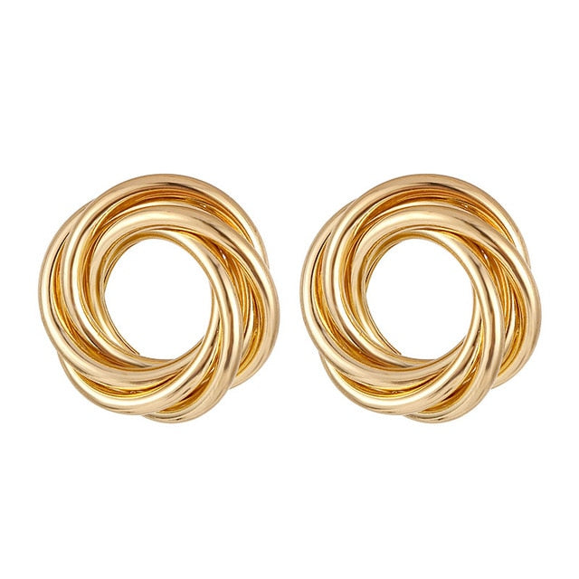 FNIO Fashion Vintage Earrings For Women Big Geometric Statement Gold Metal Drop Earrings 2020 Trendy Earings Jewelry Accessories