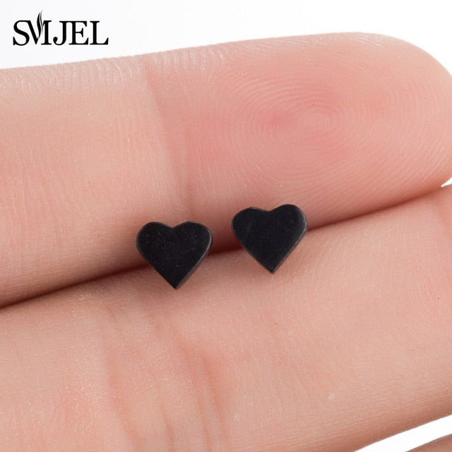 2020 Stainless Steel Earrings Geoemetric Women Men Hip hop Black Three Star Triangle Stud Earring Fashion Jewelry Gift Friend