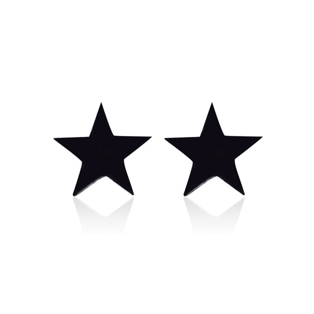 2020 Stainless Steel Earrings Geoemetric Women Men Hip hop Black Three Star Triangle Stud Earring Fashion Jewelry Gift Friend