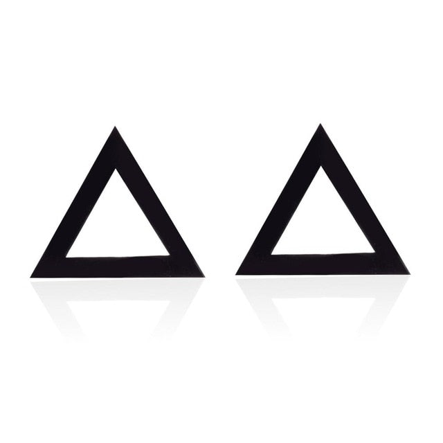 2020 Stainless Steel Earrings Geoemetric Women Men Hip hop Black Three Star Triangle Stud Earring Fashion Jewelry Gift Friend