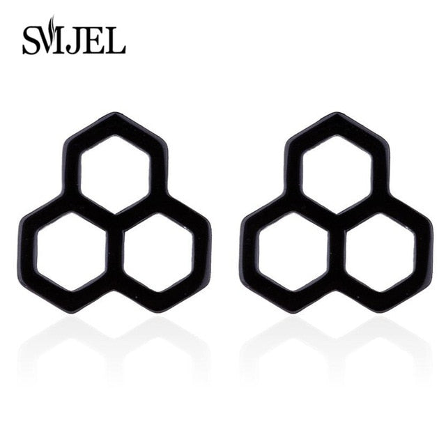 2020 Stainless Steel Earrings Geoemetric Women Men Hip hop Black Three Star Triangle Stud Earring Fashion Jewelry Gift Friend