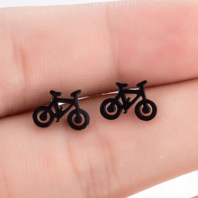 2020 Stainless Steel Earrings Geoemetric Women Men Hip hop Black Three Star Triangle Stud Earring Fashion Jewelry Gift Friend