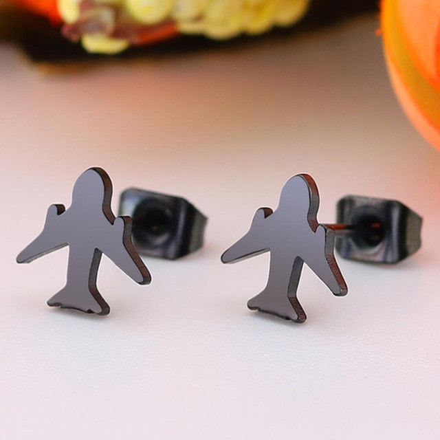 2020 Stainless Steel Earrings Geoemetric Women Men Hip hop Black Three Star Triangle Stud Earring Fashion Jewelry Gift Friend