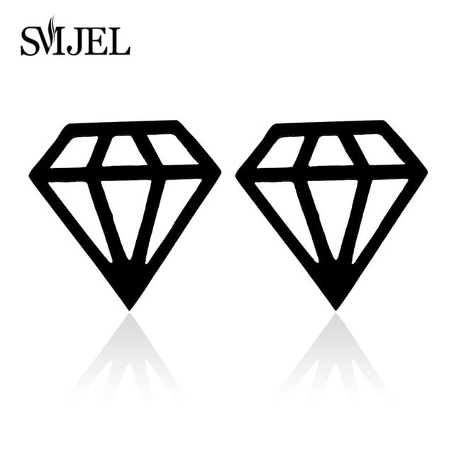 2020 Stainless Steel Earrings Geoemetric Women Men Hip hop Black Three Star Triangle Stud Earring Fashion Jewelry Gift Friend