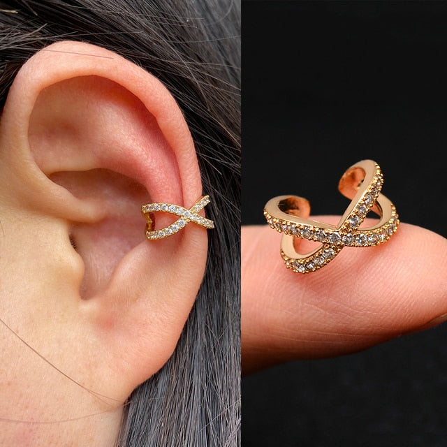 1Pc Helix Cartilage Conch Fake Without Piercing Cuff Earring Earcuff Wrap Rock Earring Cuff No Piercing Women Clip Adjustable.000