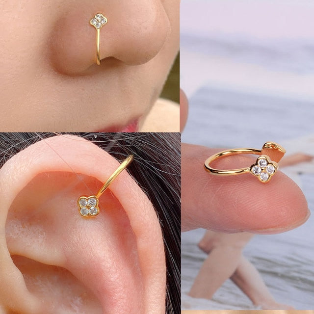 1Pc Helix Cartilage Conch Fake Without Piercing Cuff Earring Earcuff Wrap Rock Earring Cuff No Piercing Women Clip Adjustable.000