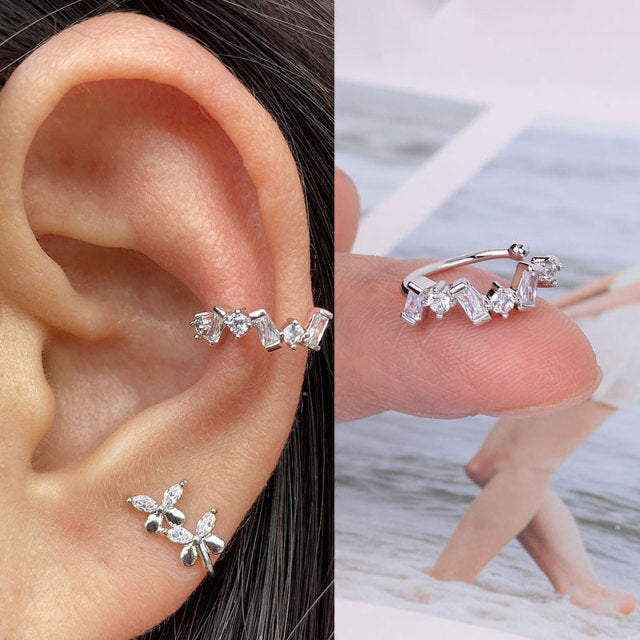 1Pc Helix Cartilage Conch Fake Without Piercing Cuff Earring Earcuff Wrap Rock Earring Cuff No Piercing Women Clip Adjustable.000