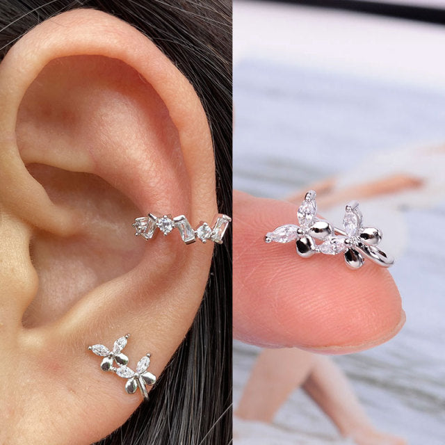 1Pc Helix Cartilage Conch Fake Without Piercing Cuff Earring Earcuff Wrap Rock Earring Cuff No Piercing Women Clip Adjustable.000