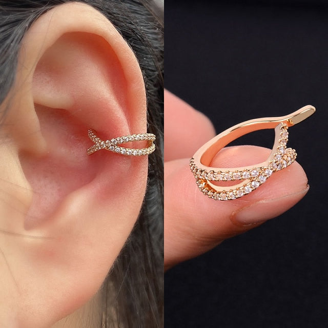 1Pc Helix Cartilage Conch Fake Without Piercing Cuff Earring Earcuff Wrap Rock Earring Cuff No Piercing Women Clip Adjustable.000