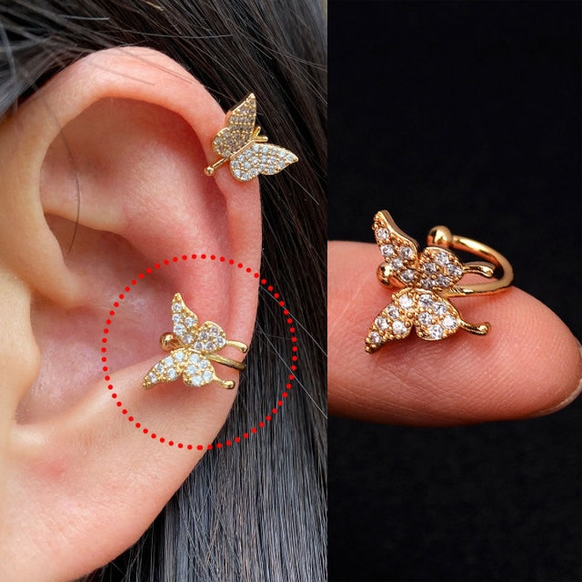 1Pc Helix Cartilage Conch Fake Without Piercing Cuff Earring Earcuff Wrap Rock Earring Cuff No Piercing Women Clip Adjustable.000