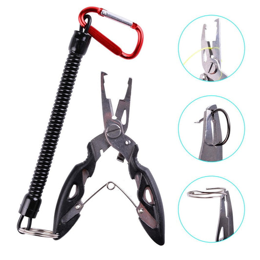 Fishing Pliers Fish Line Cutter Scissors Mini Fish Hook Remover Multifunction Tools New Black Beak Jaw