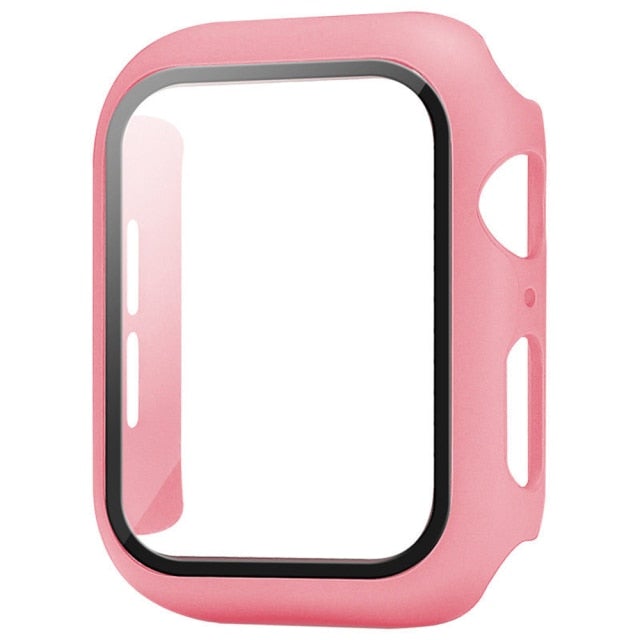 Glass+Case For Apple Watch Serie 6 5 4 3 2 1 SE 44mm 40mm iWatch Case 42mm 38mm Bumper Screen Protector+Cover Watch Accessorie