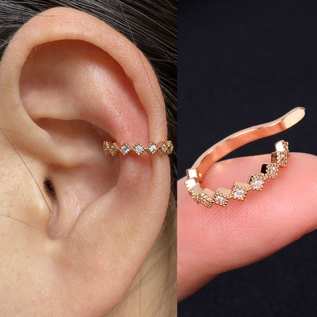 1Pc Helix Cartilage Conch Fake Without Piercing Cuff Earring Earcuff Wrap Rock Earring Cuff No Piercing Women Clip Adjustable.000