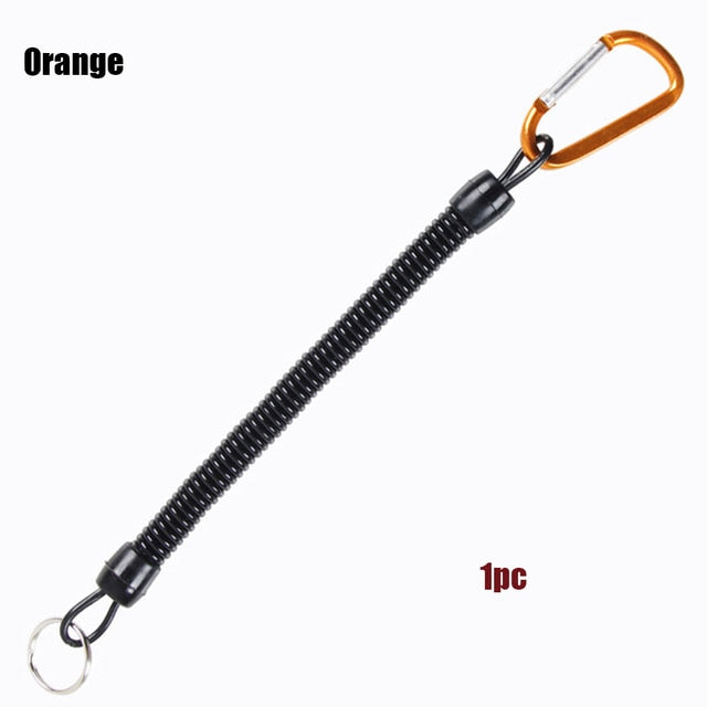 1PC Tactical Retractable Spring Elastic Rope Security Gear Tool Hiking Camping Anti-lost Phone Keychain Fishing Lanyards Outdoor