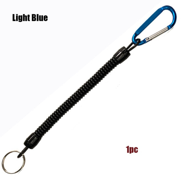 1PC Tactical Retractable Spring Elastic Rope Security Gear Tool Hiking Camping Anti-lost Phone Keychain Fishing Lanyards Outdoor