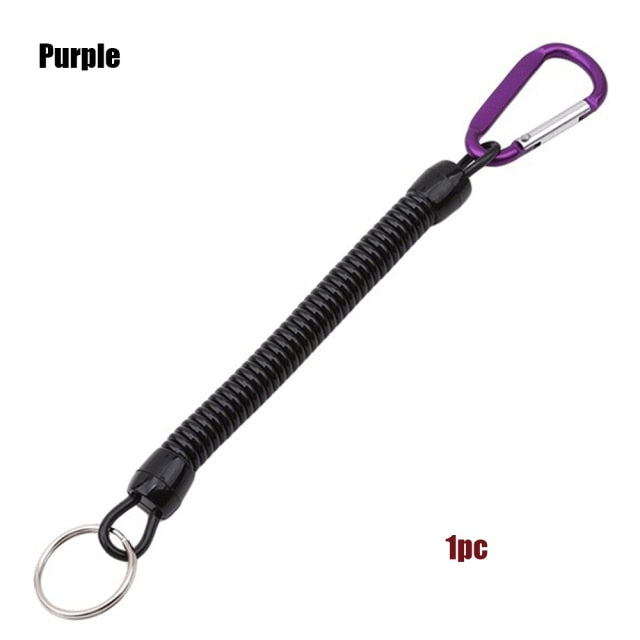 1PC Tactical Retractable Spring Elastic Rope Security Gear Tool Hiking Camping Anti-lost Phone Keychain Fishing Lanyards Outdoor