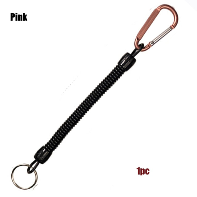 1PC Tactical Retractable Spring Elastic Rope Security Gear Tool Hiking Camping Anti-lost Phone Keychain Fishing Lanyards Outdoor