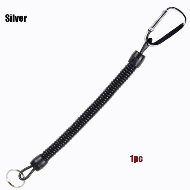 1PC Tactical Retractable Spring Elastic Rope Security Gear Tool Hiking Camping Anti-lost Phone Keychain Fishing Lanyards Outdoor