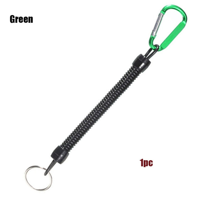 1PC Tactical Retractable Spring Elastic Rope Security Gear Tool Hiking Camping Anti-lost Phone Keychain Fishing Lanyards Outdoor