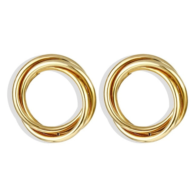 IPARAM 2021 New Big Circle Round Hoop Earrings for Women's Fashion Statement Golden Punk Charm Earrings Party Jewelry-zz22zz-teddypopup