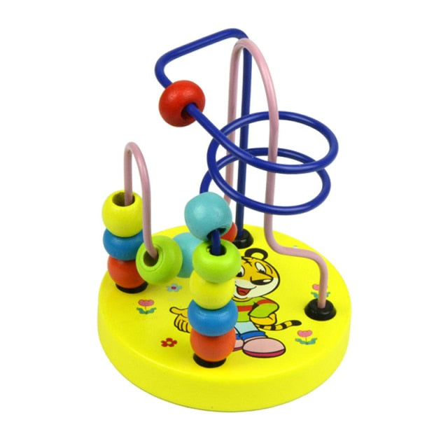 Baby Montessori Educational Math Toy Wooden mini Circles Bead Wire Maze Roller Coaster Abacus Puzzle toys For Kids Boy Girl Gift