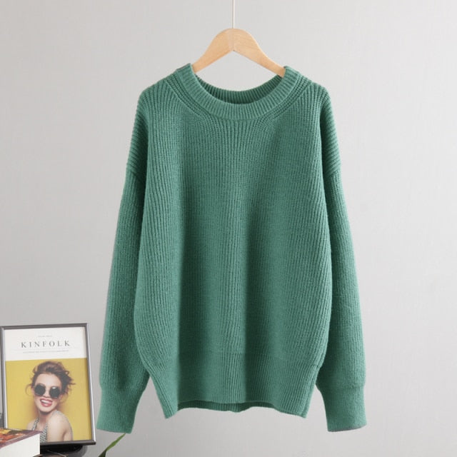 MASTGOU Wool Women's Sweater Autumn Winter Warm Turtlenecks Casual Loose Oversized Lady Sweaters Knitted Pullover Top Pull Femme