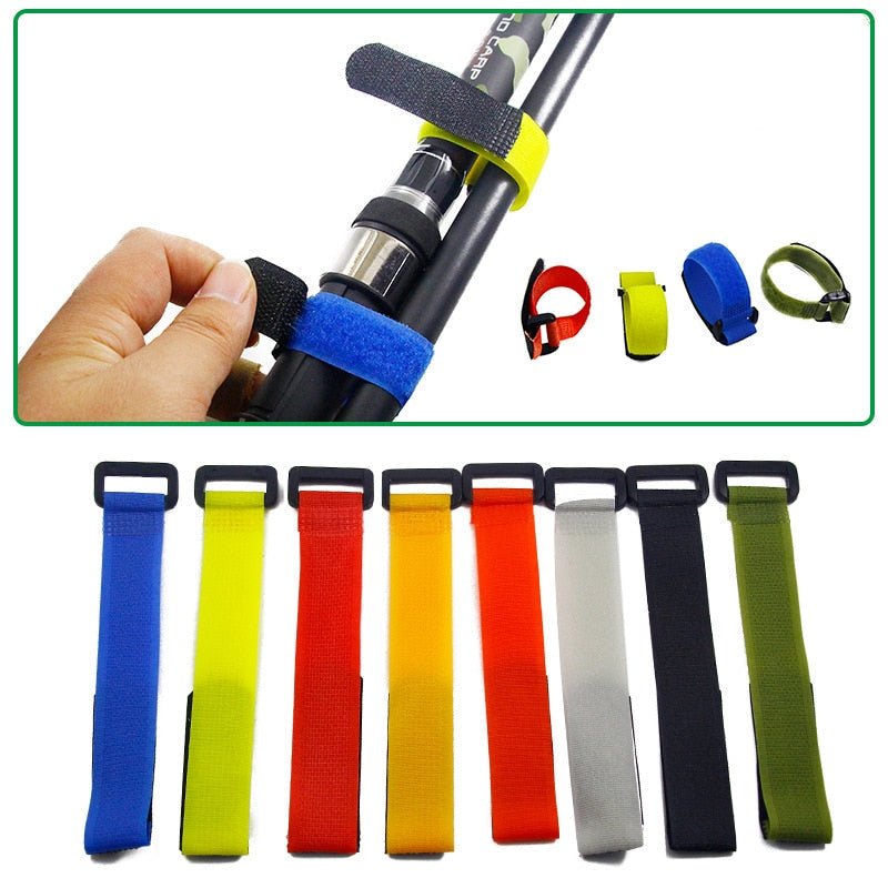 Fishing Rod Tie Holders Straps Belts Suspenders Fastener Hook Loop Cable Cord Ties Belt Fishing Tools Accessories