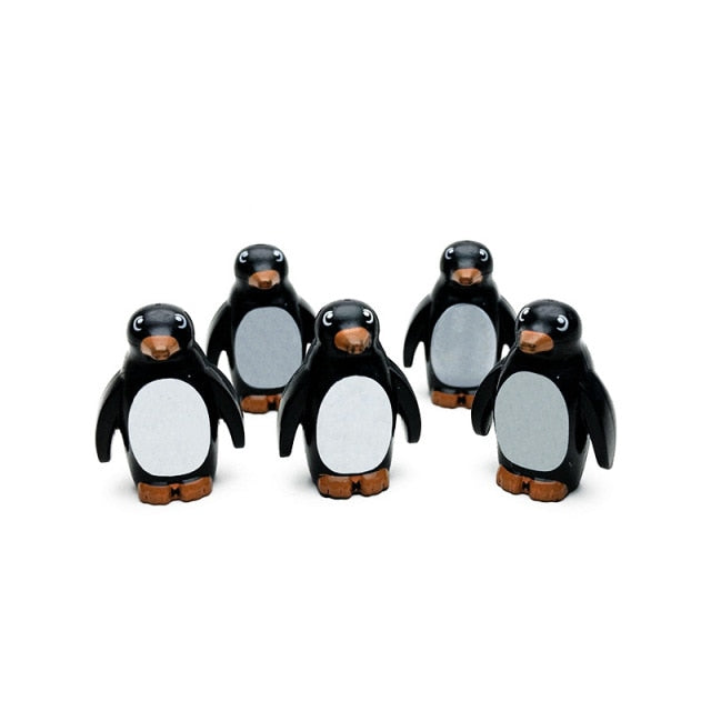 MOC City Animal Series Suits Cute Small Model Seagull Penguin Little Duck Seal Building Blocks Educational Toys Cities Toy Gifts