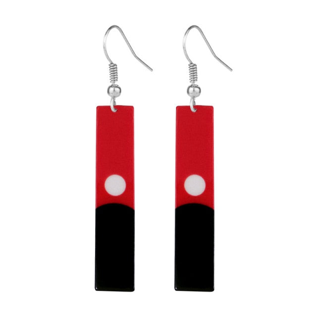 Fashion Acrylic Tanjiro Earrings Demon Slayer Earrings Anime Cosplay Props Hanafuda Drop Long Earrings for Women Jewelry