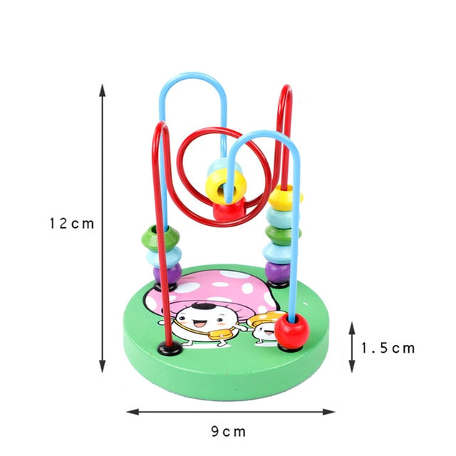 Baby Montessori Educational Math Toy Wooden mini Circles Bead Wire Maze Roller Coaster Abacus Puzzle toys For Kids Boy Girl Gift