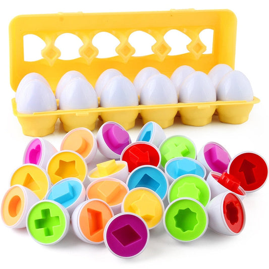 Baby Montessori Learning Education Math Toy Smart Eggs Puzzle Shape Matching Toys Plastic Screw nut Building Blocks For Children