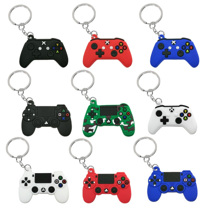 1PCS PVC Game Machine Keychain & Keyring Cute Gamepad Joystick Key Chain Keychains Bag Car Hanging