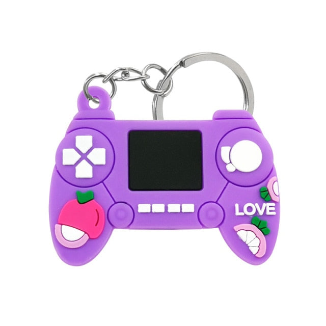 1PCS PVC Game Machine Keychain & Keyring Cute Gamepad Joystick Key Chain Keychains Bag Car Hanging