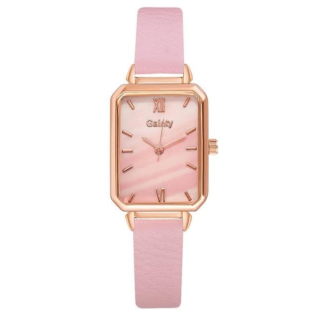 Gaiety Brand Women Watches Fashion Square Ladies Quartz Watch Bracelet Set Green Dial Simple Rose Gold Mesh Luxury Women Watches