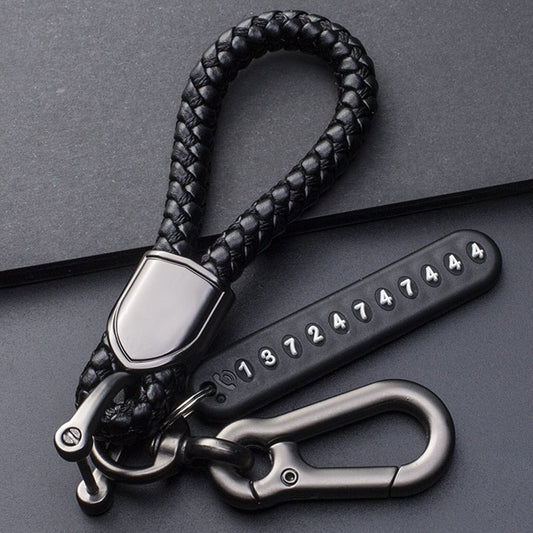 Anti-Lost Car Key Pendant Split Rings Keychain Phone Number Card Keyring Auto Vehicle Key Chain Car Accessories