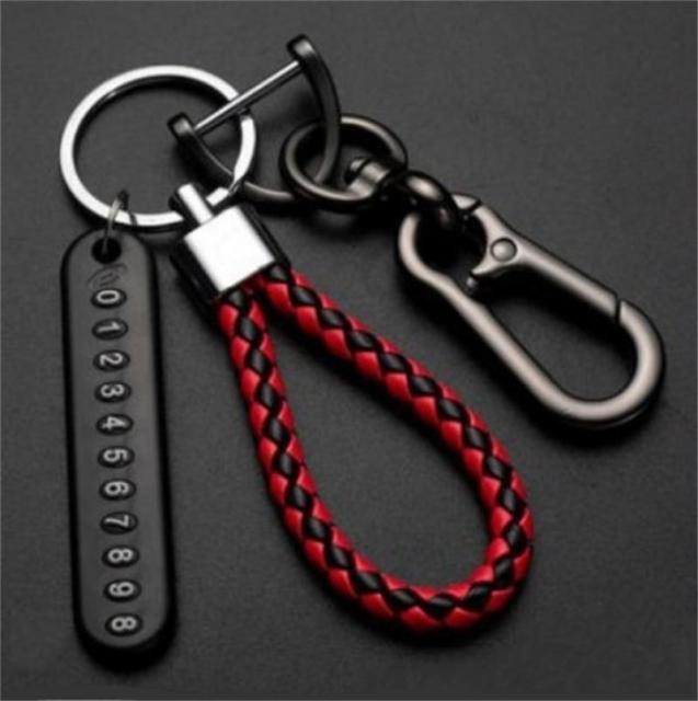 Anti-Lost Car Key Pendant Split Rings Keychain Phone Number Card Keyring Auto Vehicle Key Chain Car Accessories