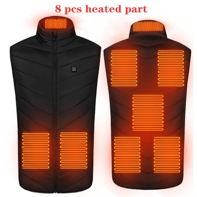 9/11 Places Heated Vest Men Women Usb Heated Jacket Heating Vest Thermal Clothing Hunting Vest Winter Heating Jacket BlackS-6XL