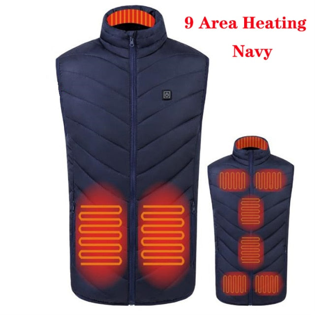 9/11 Places Heated Vest Men Women Usb Heated Jacket Heating Vest Thermal Clothing Hunting Vest Winter Heating Jacket BlackS-6XL