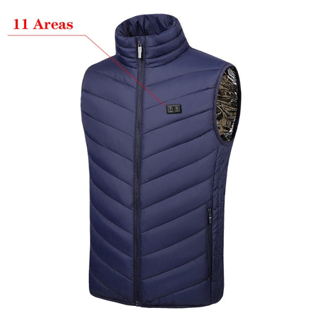 9/11 Places Heated Vest Men Women Usb Heated Jacket Heating Vest Thermal Clothing Hunting Vest Winter Heating Jacket BlackS-6XL