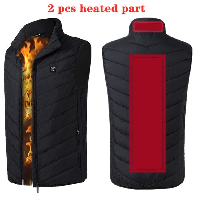 9/11 Places Heated Vest Men Women Usb Heated Jacket Heating Vest Thermal Clothing Hunting Vest Winter Heating Jacket BlackS-6XL