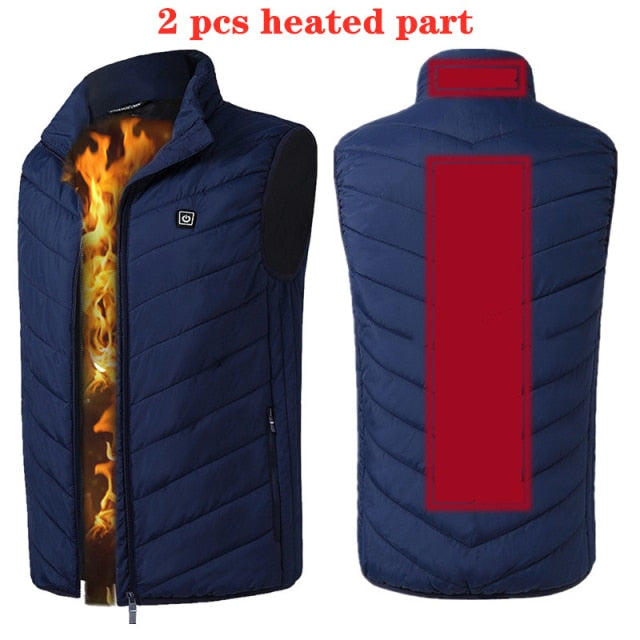 9/11 Places Heated Vest Men Women Usb Heated Jacket Heating Vest Thermal Clothing Hunting Vest Winter Heating Jacket BlackS-6XL