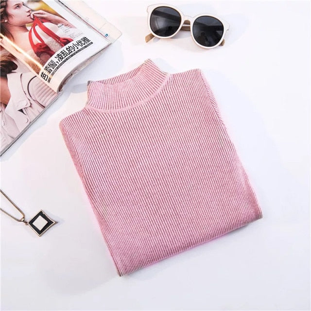 Marwin New-coming Autumn Winter Tops Turtleneck Pullovers Sweaters Primer shirt long sleeve Short Korean Slim-fit tight sweater