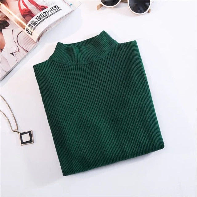 Marwin New-coming Autumn Winter Tops Turtleneck Pullovers Sweaters Primer shirt long sleeve Short Korean Slim-fit tight sweater